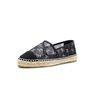 Chanel Women's CC Cap Toe Espadrilles Printed Mesh with Leather