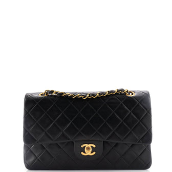 Chanel Vintage Classic Double Flap Bag Quilted Lambskin Medium