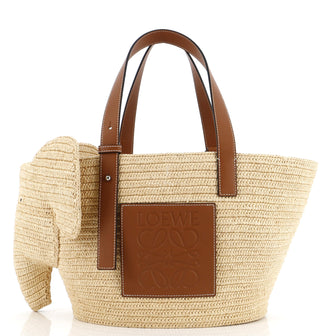 Loewe Elephant Basket Tote Raffia Small