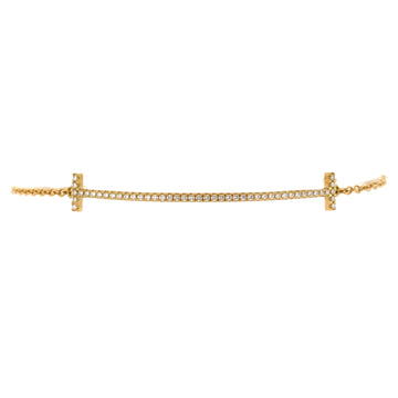 Tiffany & Co. T Smile Chain Bracelet 18K Yellow Gold with Diamonds Medium