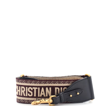 Christian Dior Logo Shoulder Strap Embroidered Canvas