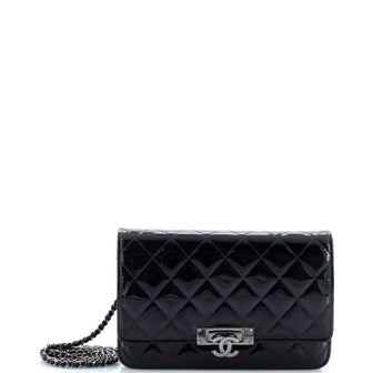 Chanel Golden Class Wallet on Chain Quilted Patent East West