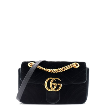 Gucci GG Marmont Flap Bag Matelasse Velvet Mini