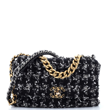 Chanel 19 Flap Bag Quilted Tweed Large