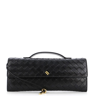 Bottega Veneta Andiamo Top Handle Clutch Intrecciato Nappa Long