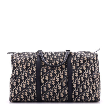 Christian Dior Vintage Trotter Boston Bag Diorissimo Canvas Large