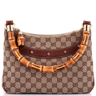 Gucci Anita Bamboo Handle Hobo GG Canvas Medium