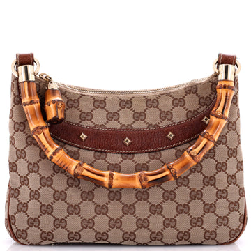 Gucci Anita Bamboo Handle Hobo GG Canvas Medium