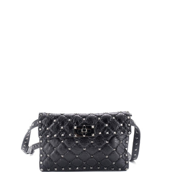 Valentino Garavani Rockstud Spike Flap Shoulder Bag Quilted Leather Small