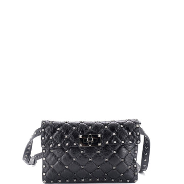 Valentino Garavani Rockstud Spike Flap Shoulder Bag Quilted Leather Small