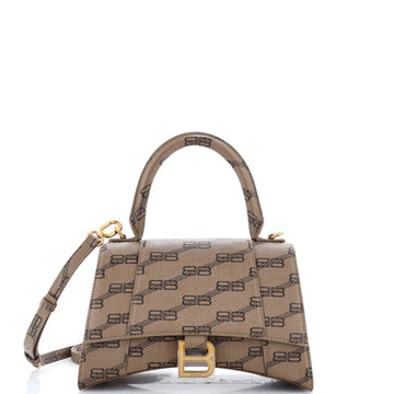 Balenciaga Hourglass Top Handle Bag BB Coated Canvas Small