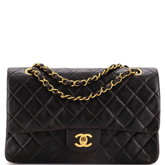 Chanel Vintage Classic Double Flap Bag Quilted Lambskin Medium