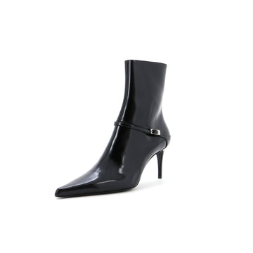 Saint Laurent Women's Vendome Buckle Ankle Boots Patent