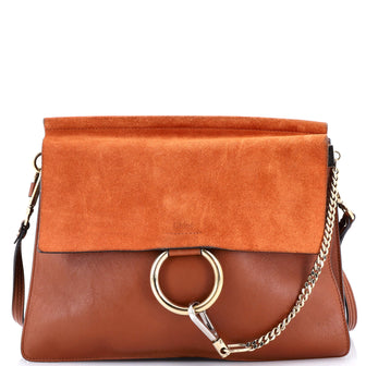 Chloe Faye Shoulder Bag Leather and Suede Medium