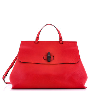 Gucci Bamboo Daily Top Handle Bag Leather Large