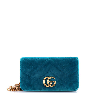 Gucci GG Marmont Chain Flap Bag Matelasse Velvet Mini