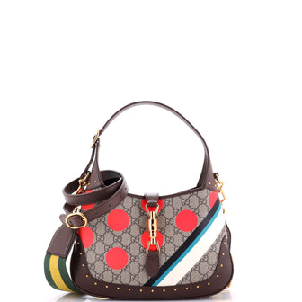 Gucci Jackie 1961 Hobo Studded Printed GG Coated Canvas Small