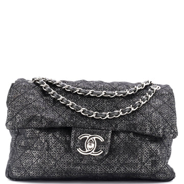 Chanel Hidden Sequins Flap Bag Sequins Jumbo