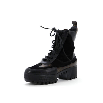 Louis Vuitton Women's Laureate Platform Desert Boots Suede with Monogram Canvas