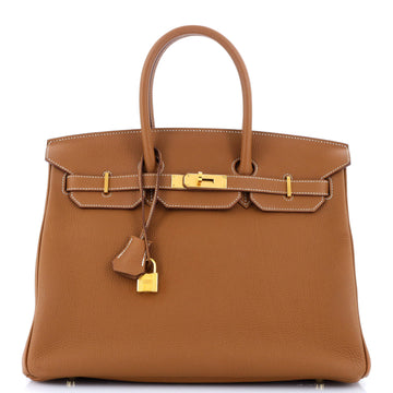 Hermes Birkin Handbag Brown Togo with Gold Hardware 35