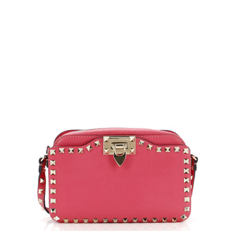 Valentino Garavani Rockstud Flip Lock Camera Crossbody Bag Leather