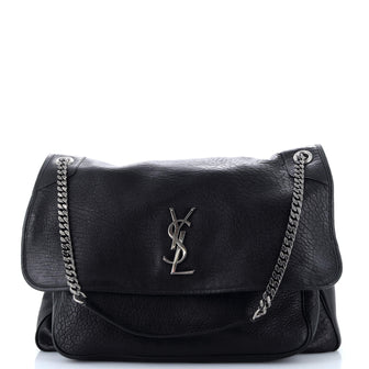 Saint Laurent Niki Chain Flap Bag Leather Very Large