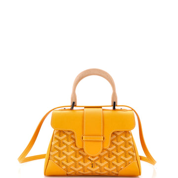 Goyard Saigon Top Handle Bag Coated Canvas with Leather Mini