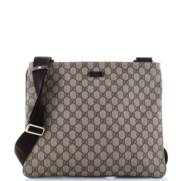 Gucci Zip Top Messenger Bag GG Coated Canvas Large