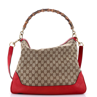 Gucci Diana Bamboo Shoulder Bag GG Canvas Medium