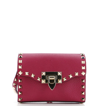 Valentino Garavani Rockstud Flip Lock Flap Bag Leather Micro