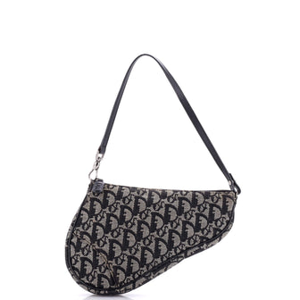 Christian Dior Vintage Saddle Bag Diorissimo Canvas Mini