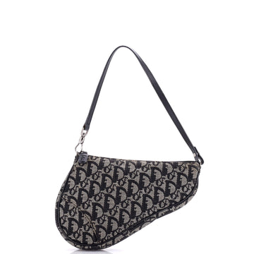 Christian Dior Vintage Saddle Bag Diorissimo Canvas Mini