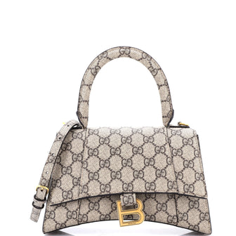 Gucci x Balenciaga The Hacker Project Hourglass Top Handle Bag GG Coated Canvas Small