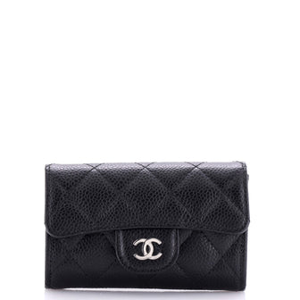Chanel Classic Flap Card Case Quilted Caviar