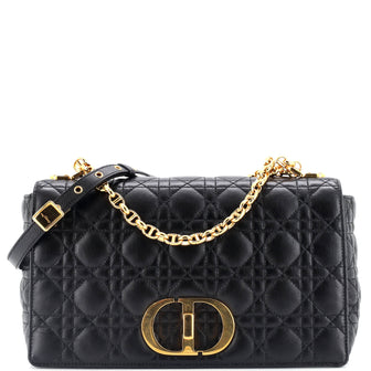 Christian Dior Caro Bag Cannage Quilt Calfskin Medium