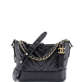 Chanel Gabrielle Hobo Chevron Aged Calfskin Small