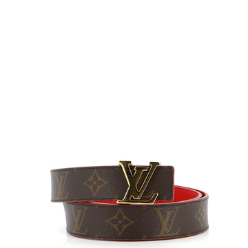 Louis Vuitton LV Initiales Reversible Belt Monogram Canvas and Leather Thin