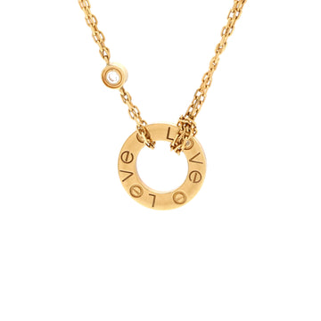 Cartier 2 Diamonds Love Pendant Necklace 18K Yellow Gold and Diamonds