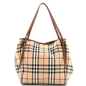 Burberry Canterbury Tote Horseferry Check Canvas Small