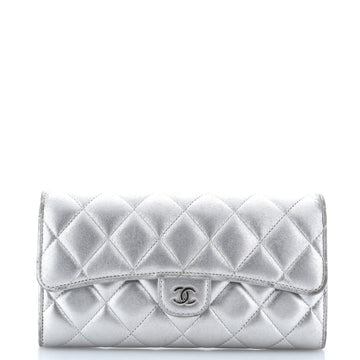 Chanel L-Flap Wallet Quilted Lambskin Long