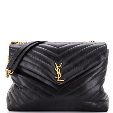 Saint Laurent Loulou Shoulder Bag Matelasse Chevron Leather Large
