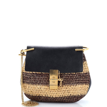 Chloe Drew Crossbody Bag Raffia Small