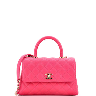 Chanel Coco Top Handle Bag Quilted Caviar Mini