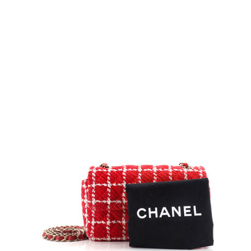 Chanel Classic Single Flap Bag Quilted Tweed Mini