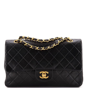 Chanel Vintage Classic Double Flap Bag Quilted Lambskin Medium