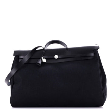 Hermes Herbag Zip Leather and Toile 50