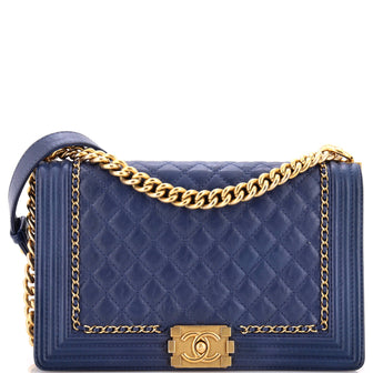 Chanel Jacket Boy Flap Bag Quilted Aged Calfskin New Medium