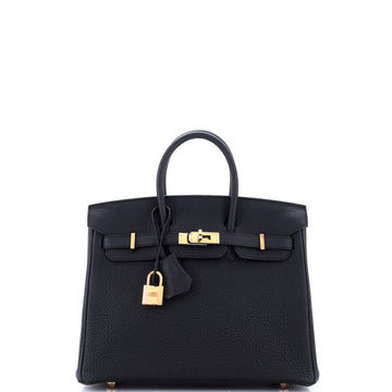 Hermes Birkin Handbag Black Togo with Rose Gold Hardware 25
