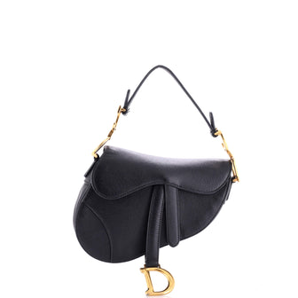 Christian Dior Saddle Handbag Leather Micro