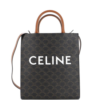 Celine Vertical Cabas Tote Triomphe Coated Canvas Small